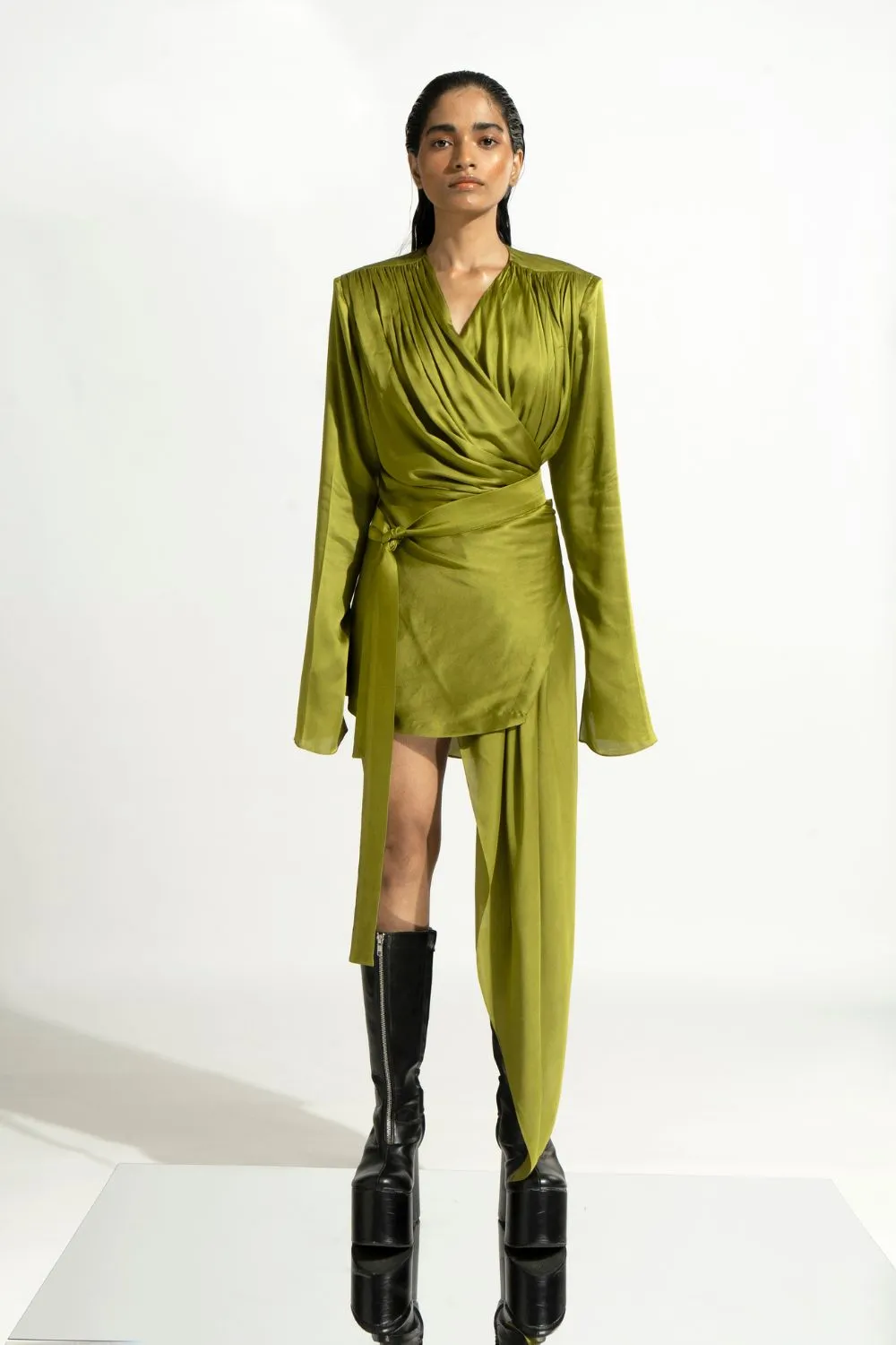 Vienna Dress in Olive Green