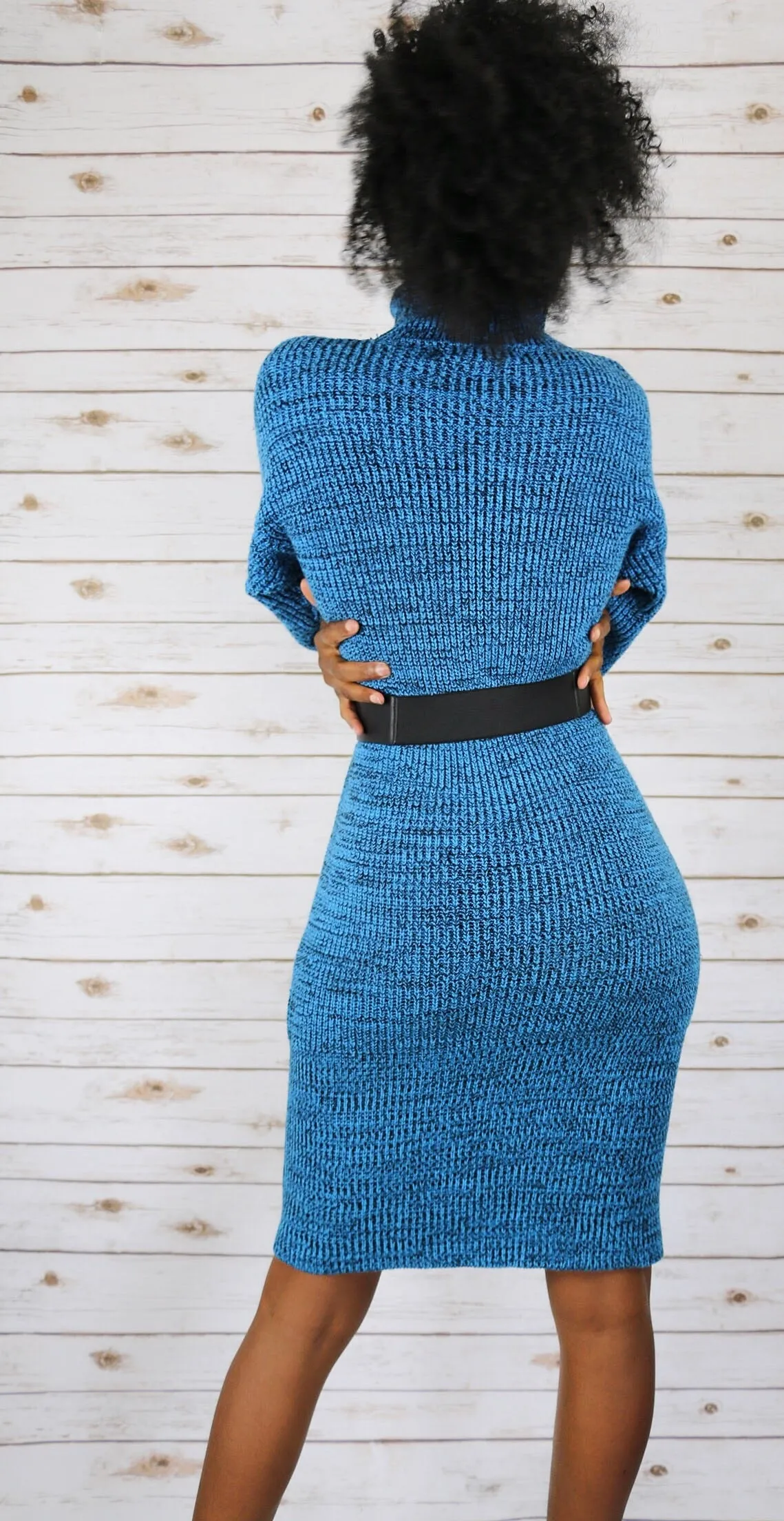 Vintage 80s Blue Sweater Dress