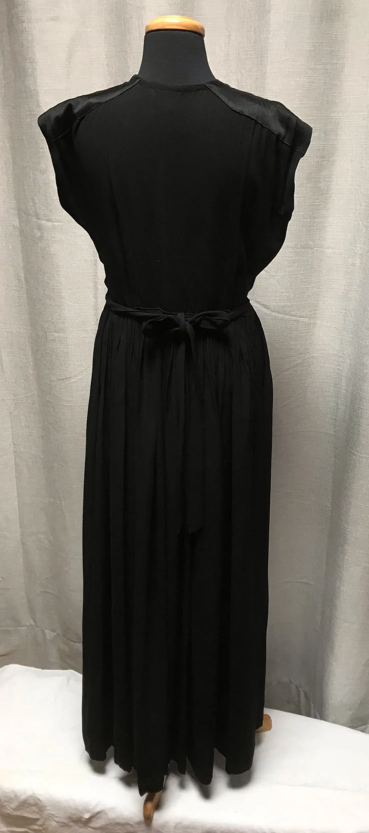 Vintage Black Maxi Dress #C189 FREE AUS POSTAGE