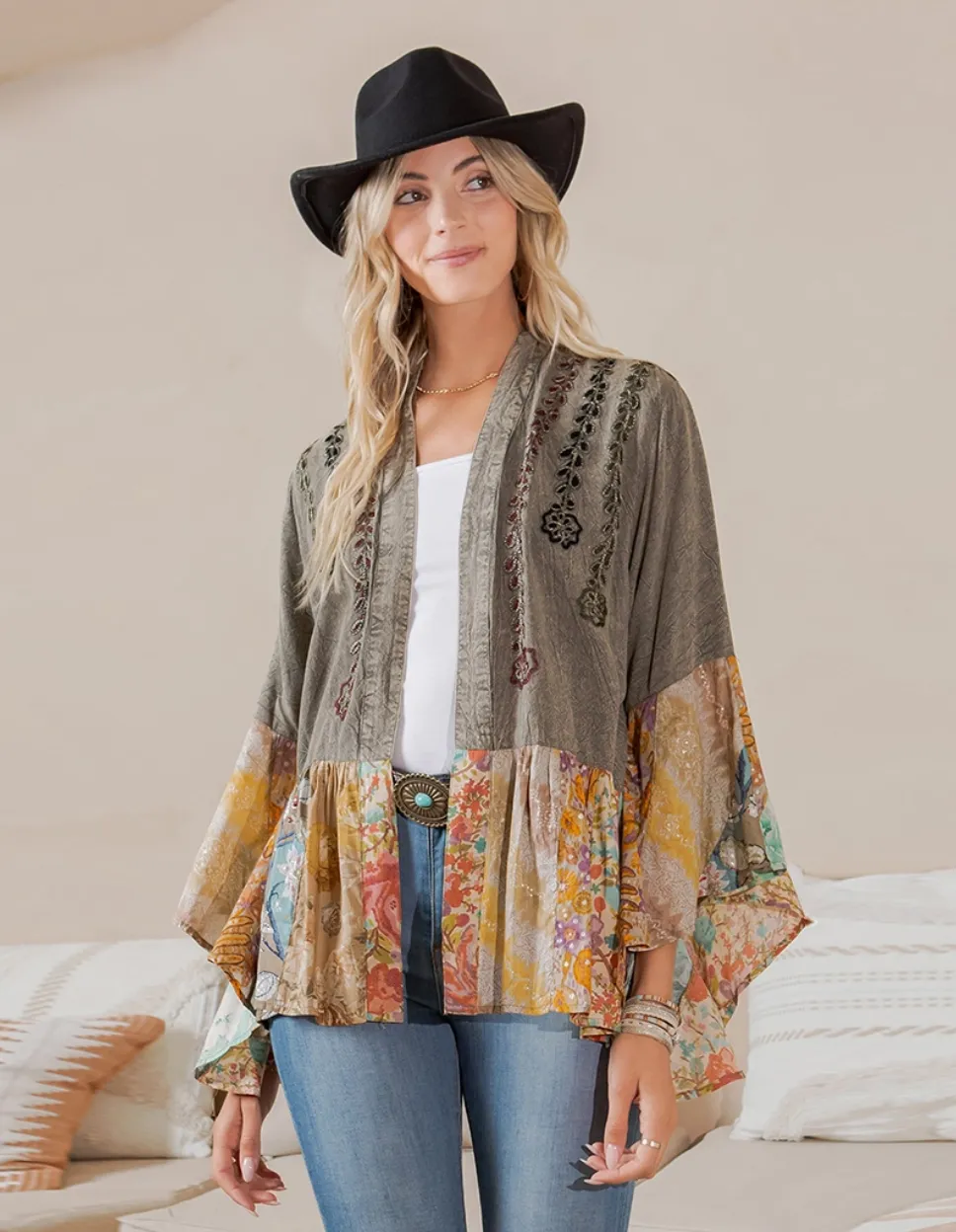 Vintage Bohemian Patchwork Shrug