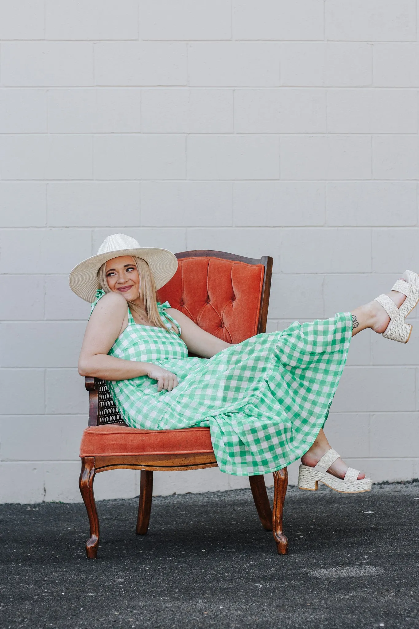 Vivianne Green Gingham Dress