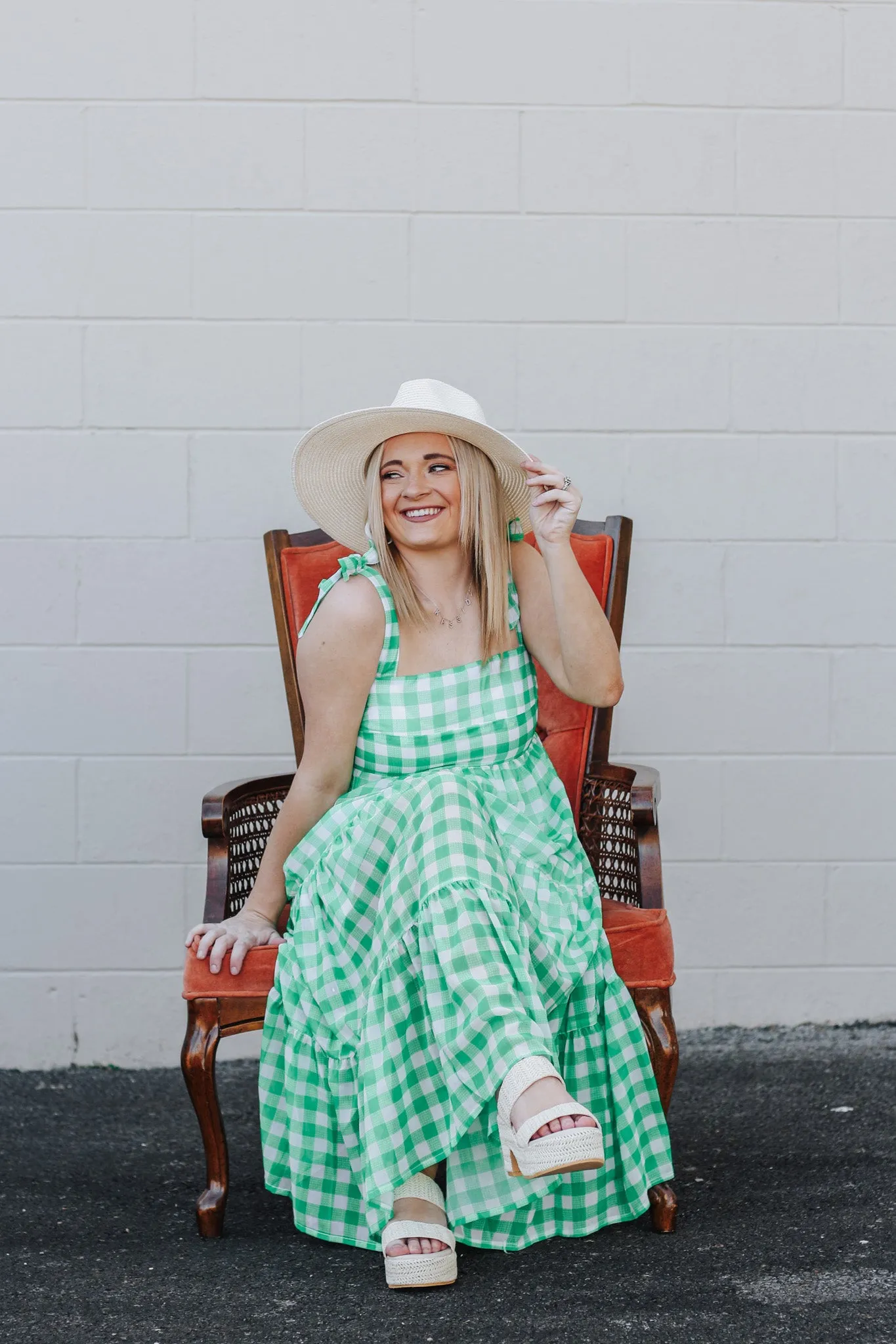 Vivianne Green Gingham Dress