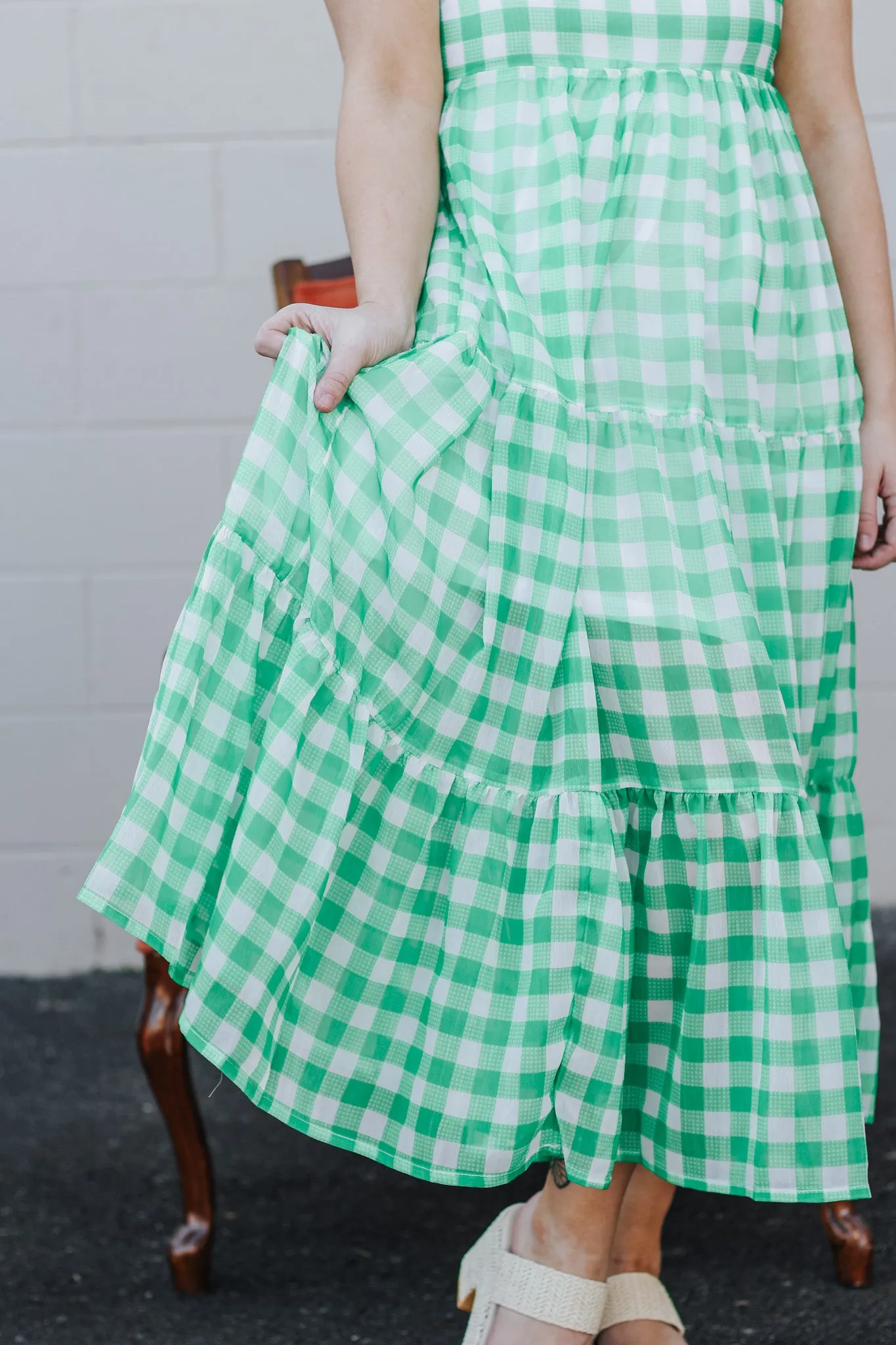 Vivianne Green Gingham Dress