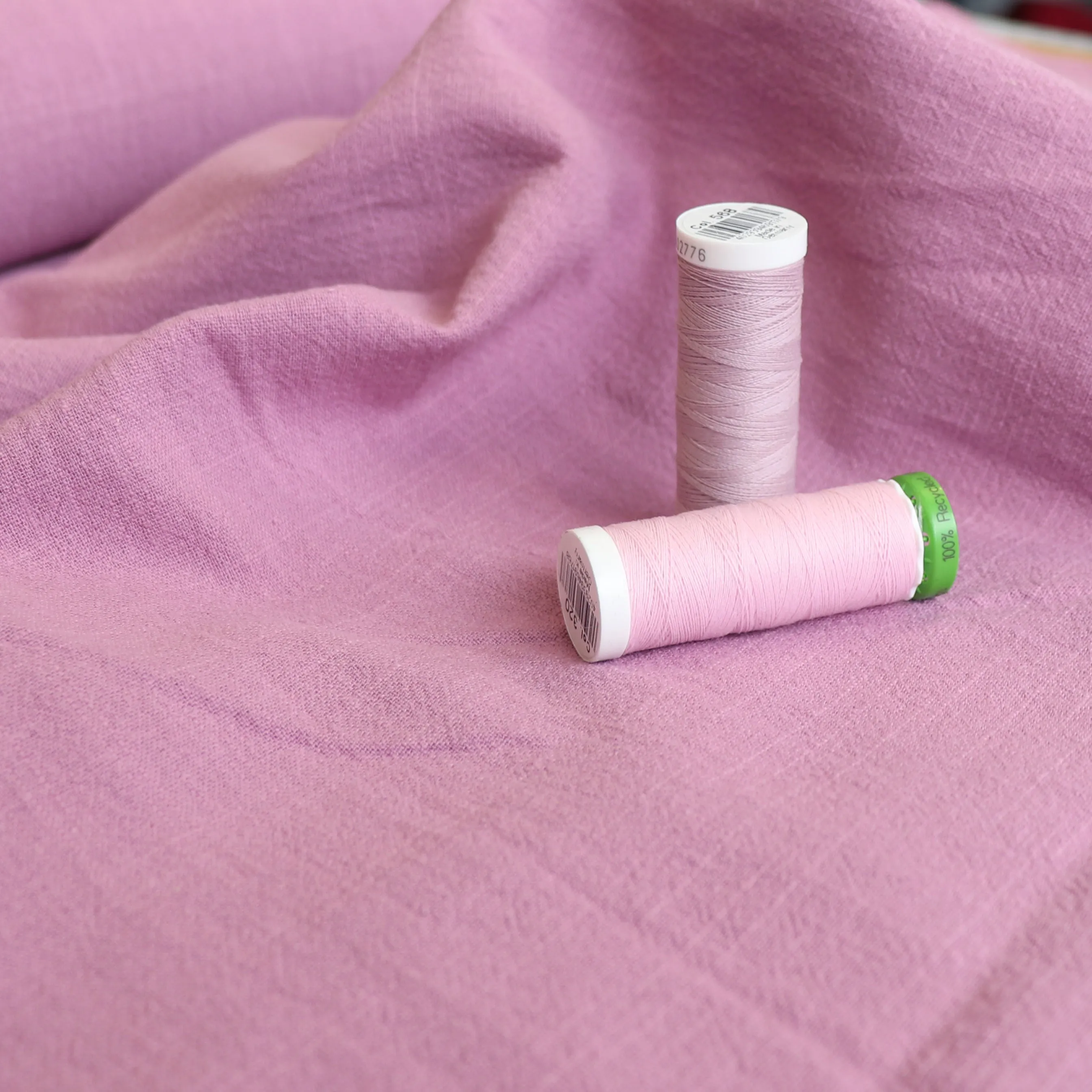 Washed Vintage Cotton - Rose Pink - END OF BOLT 107cm