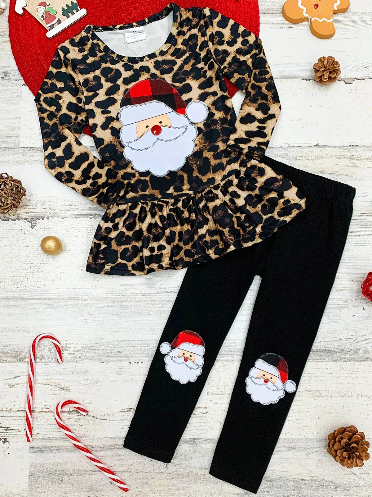 Wild For Santa Patched Legging Set