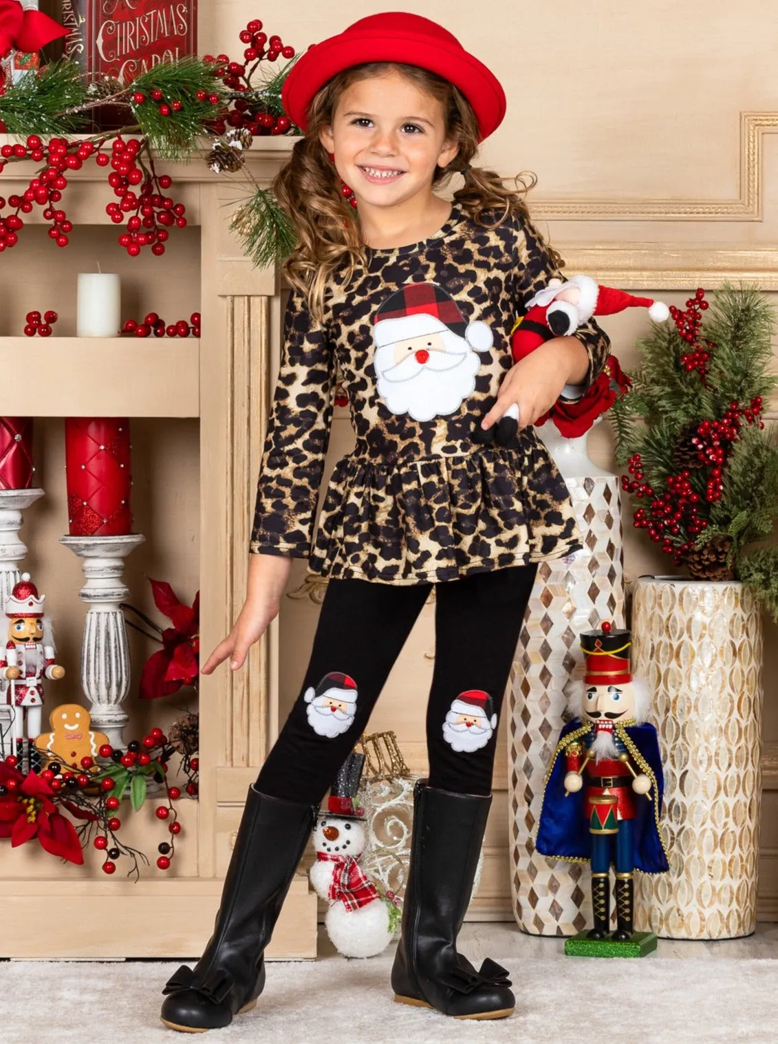 Wild For Santa Patched Legging Set