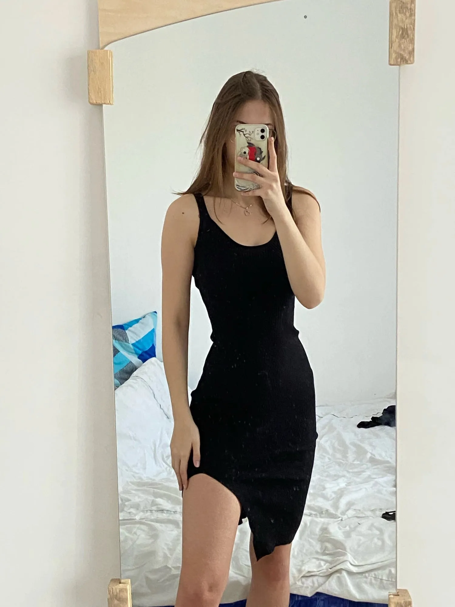 Wincia Knitted Slit Bodycon Dress