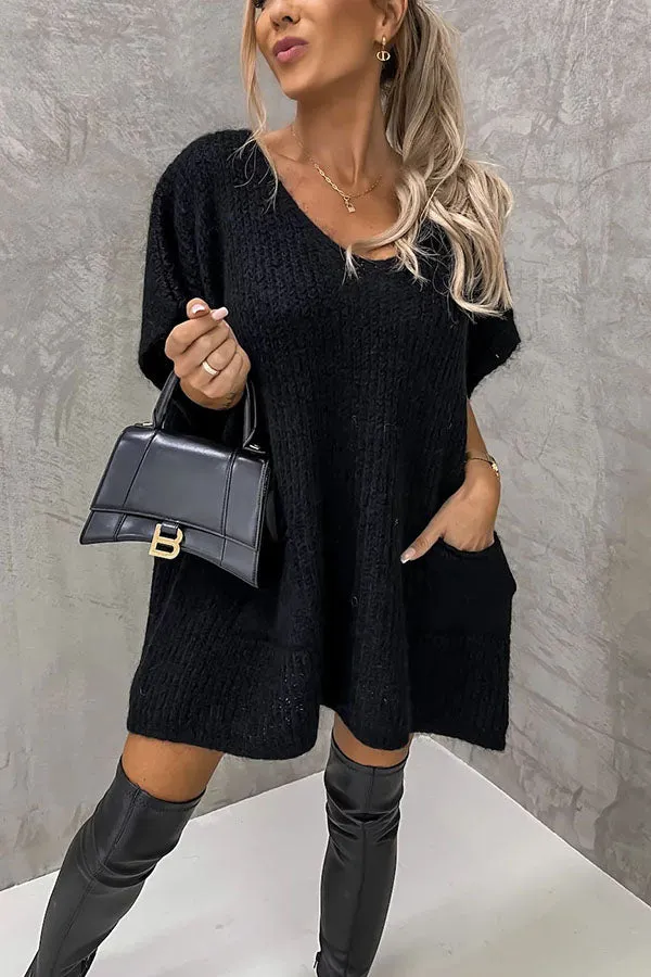 Windy City Pocketed Oversized Knit Sweater