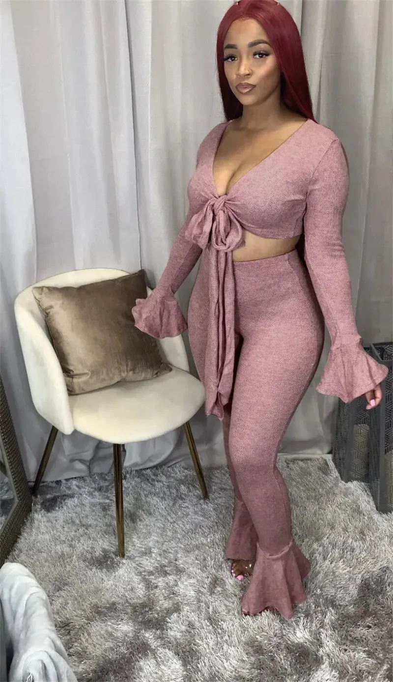 Women 2 piece set S-2XL jacket jumpsuits flare pants fall winter casual clothing bandage sweatsuit crop top designer outfits yoga cardigan capris