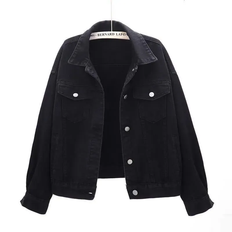 Women's Jackets Spring Fall Womens Korean Fashion Sweet Short Denim Jacket Single Pocket Breasted Autumn Jean Jacket Loose Green Black Coat 230426