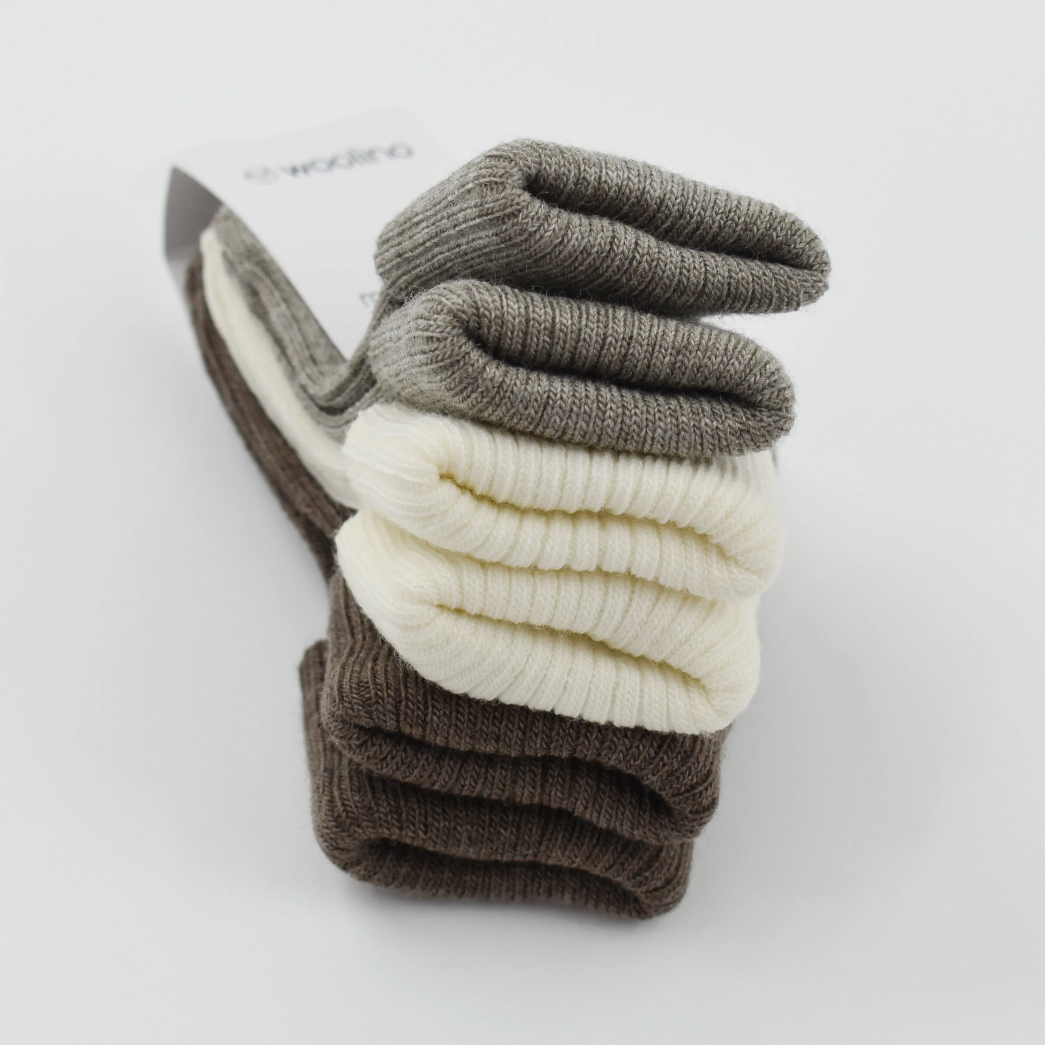 Wool Socks, Baby and Toddler, Brown-Gray & White