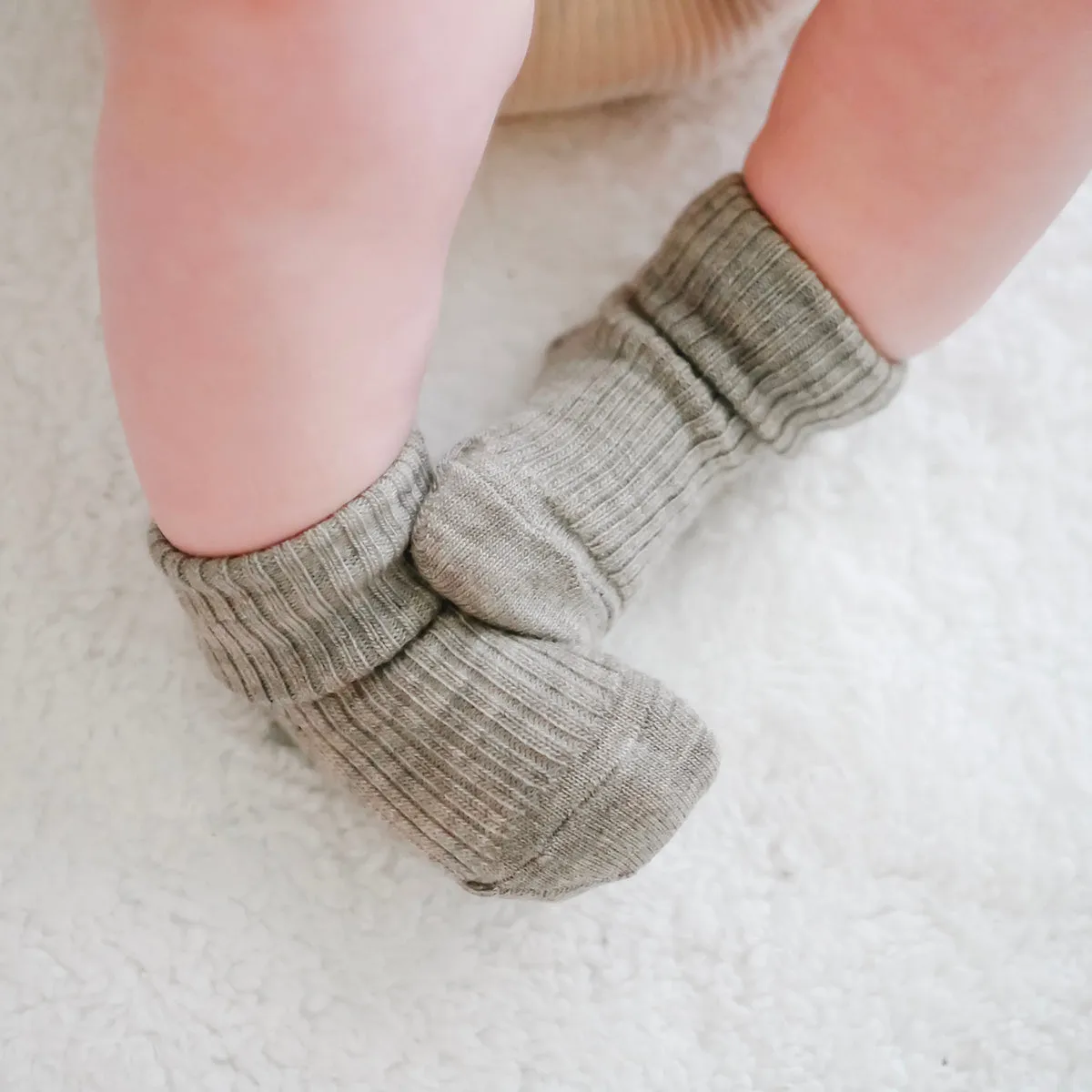 Wool Socks, Baby and Toddler, Brown-Gray & White