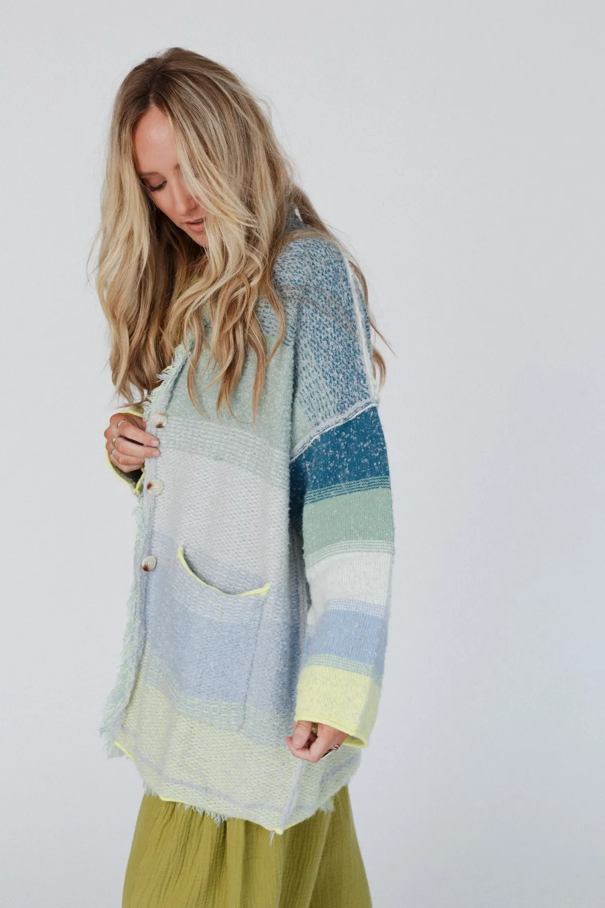 Worlds Collide Cardigan - Blue