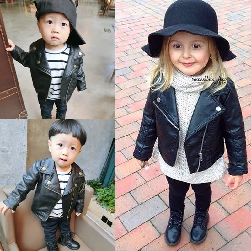 xiangtuibao  Boys' Pu Lapel Leather Clothing Spring Ins Spring Children's Wear Children's Korean Coat Kid Baby Short Leather Jacket