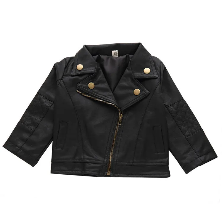 xiangtuibao  Boys' Pu Lapel Leather Clothing Spring Ins Spring Children's Wear Children's Korean Coat Kid Baby Short Leather Jacket