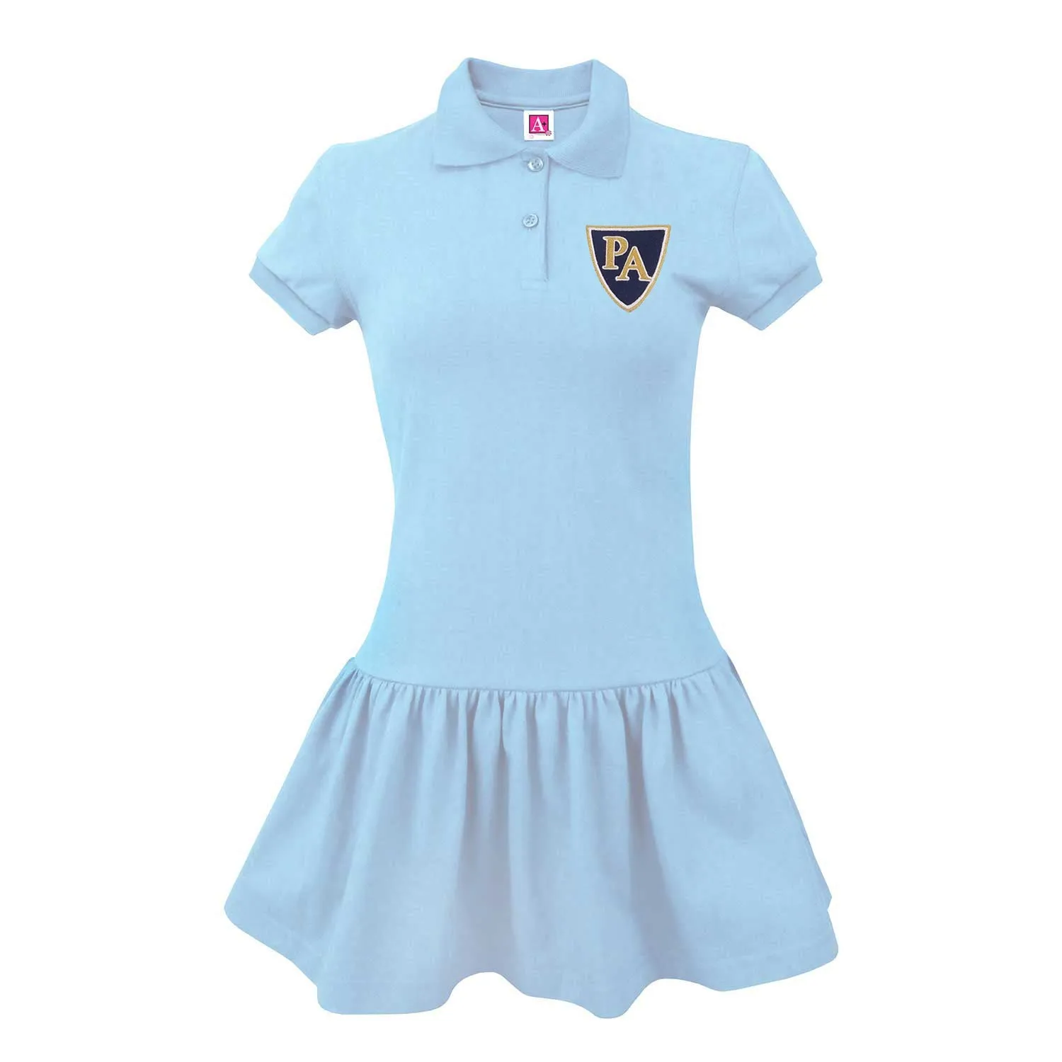 Youth Jersey Knit Polo Dress with Pulaski Academy Logo