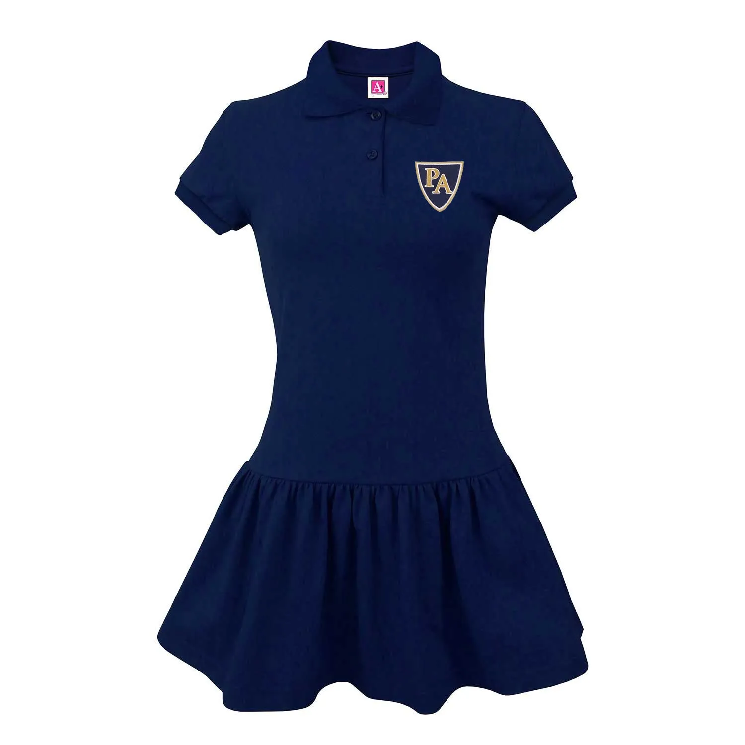 Youth Jersey Knit Polo Dress with Pulaski Academy Logo