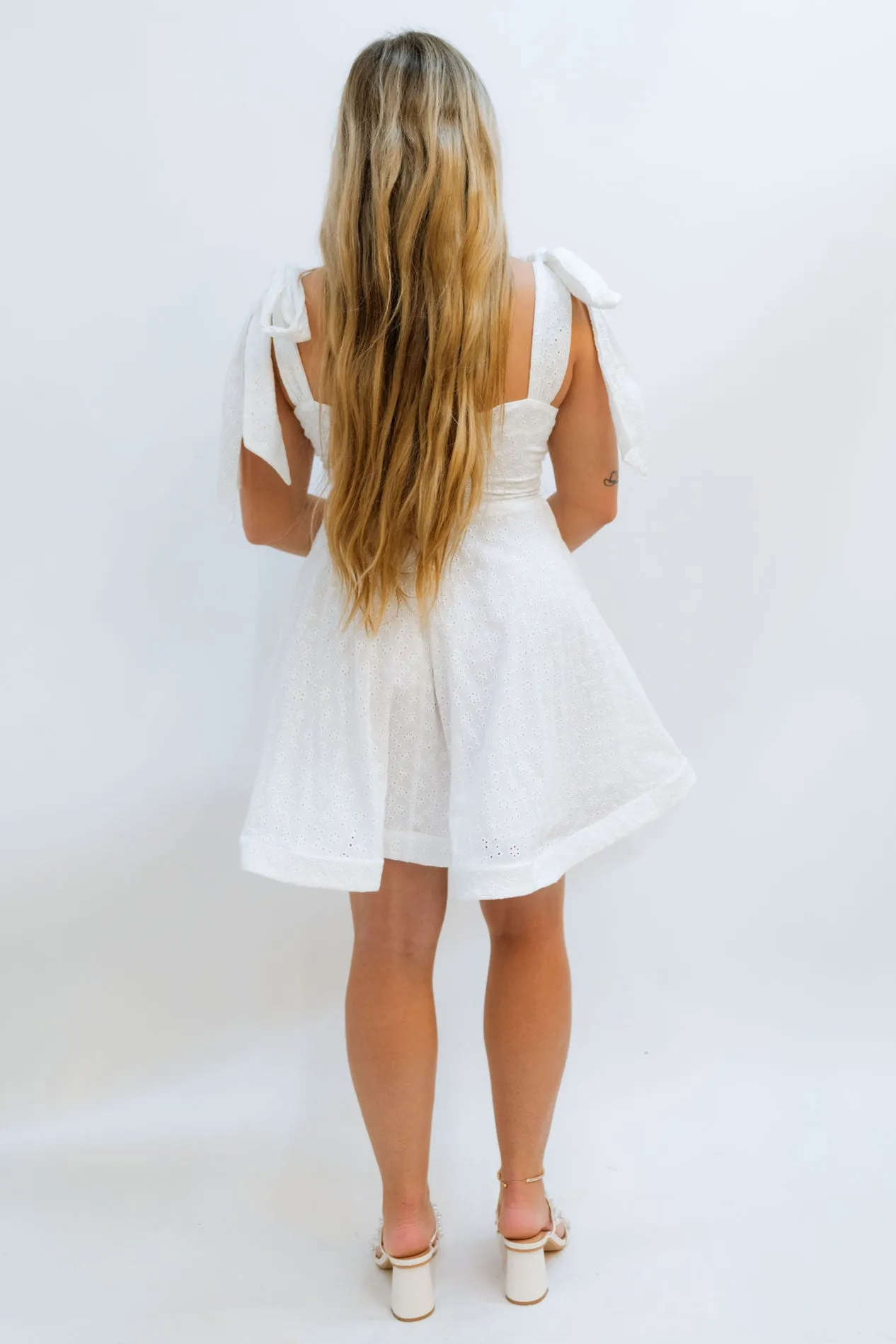 Yuki Eyelet White Dress