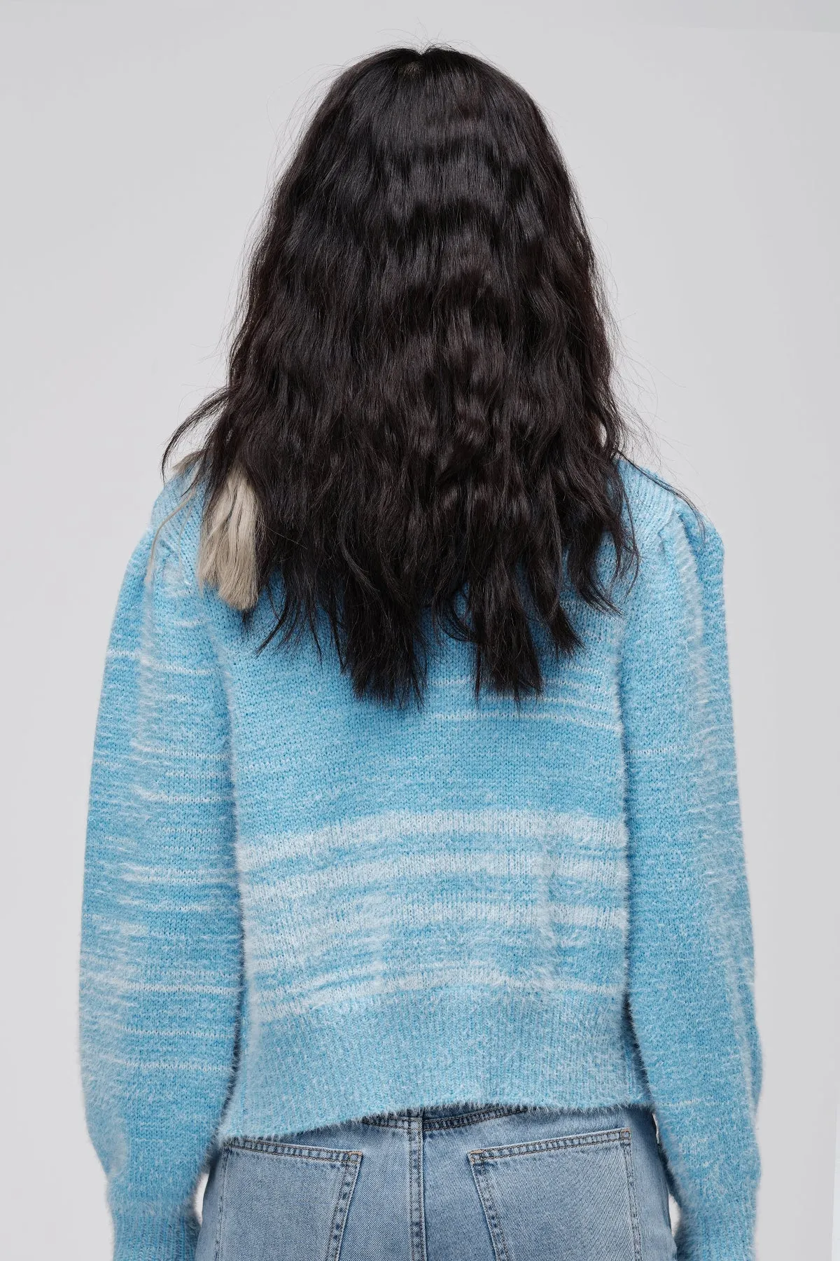 ZI II CI IEN | Blue Tulip Puff Sleeves Cardigan