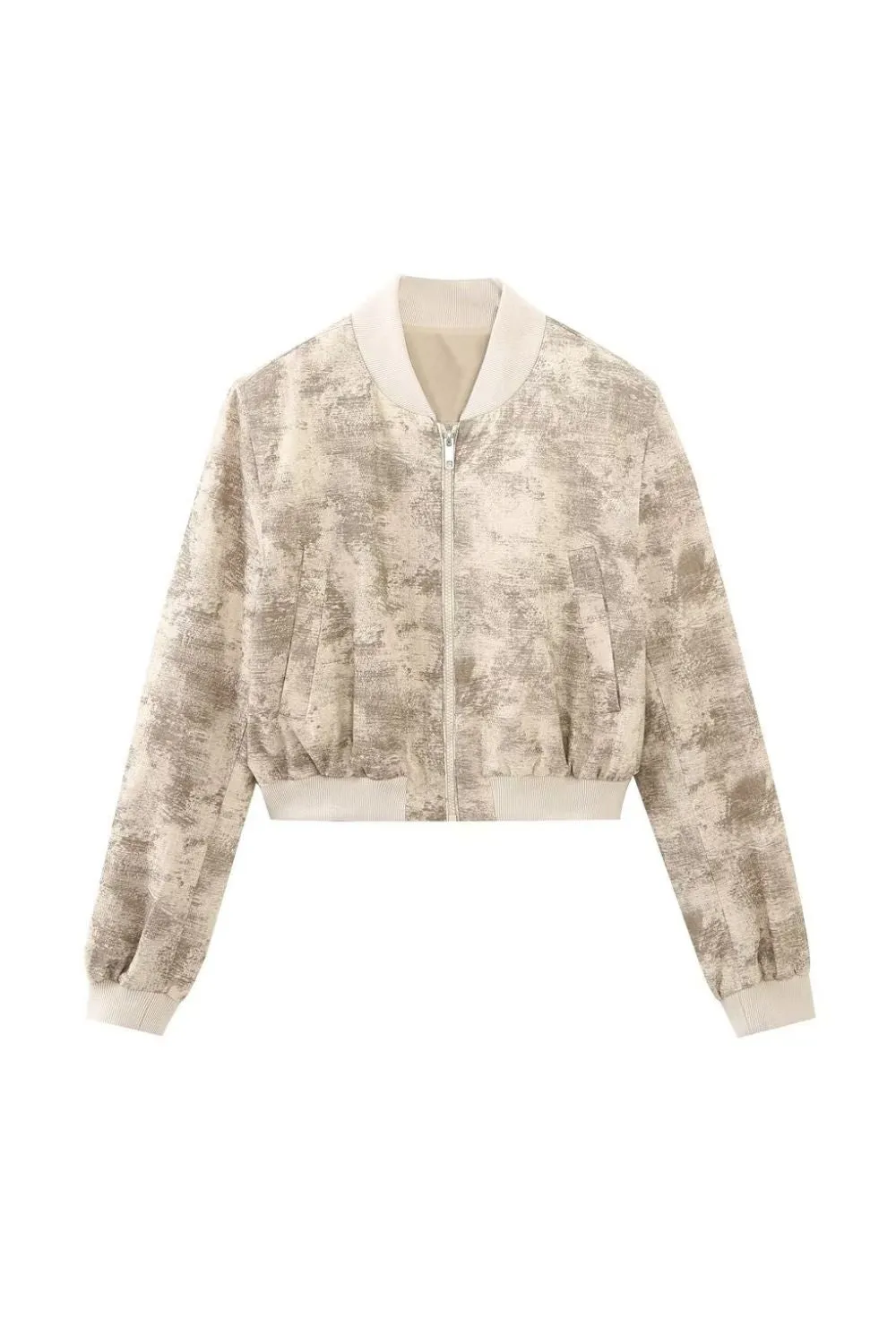 'Zoe' Printed Short Bomber Jacket & Mini Skirt (Sold Separately)